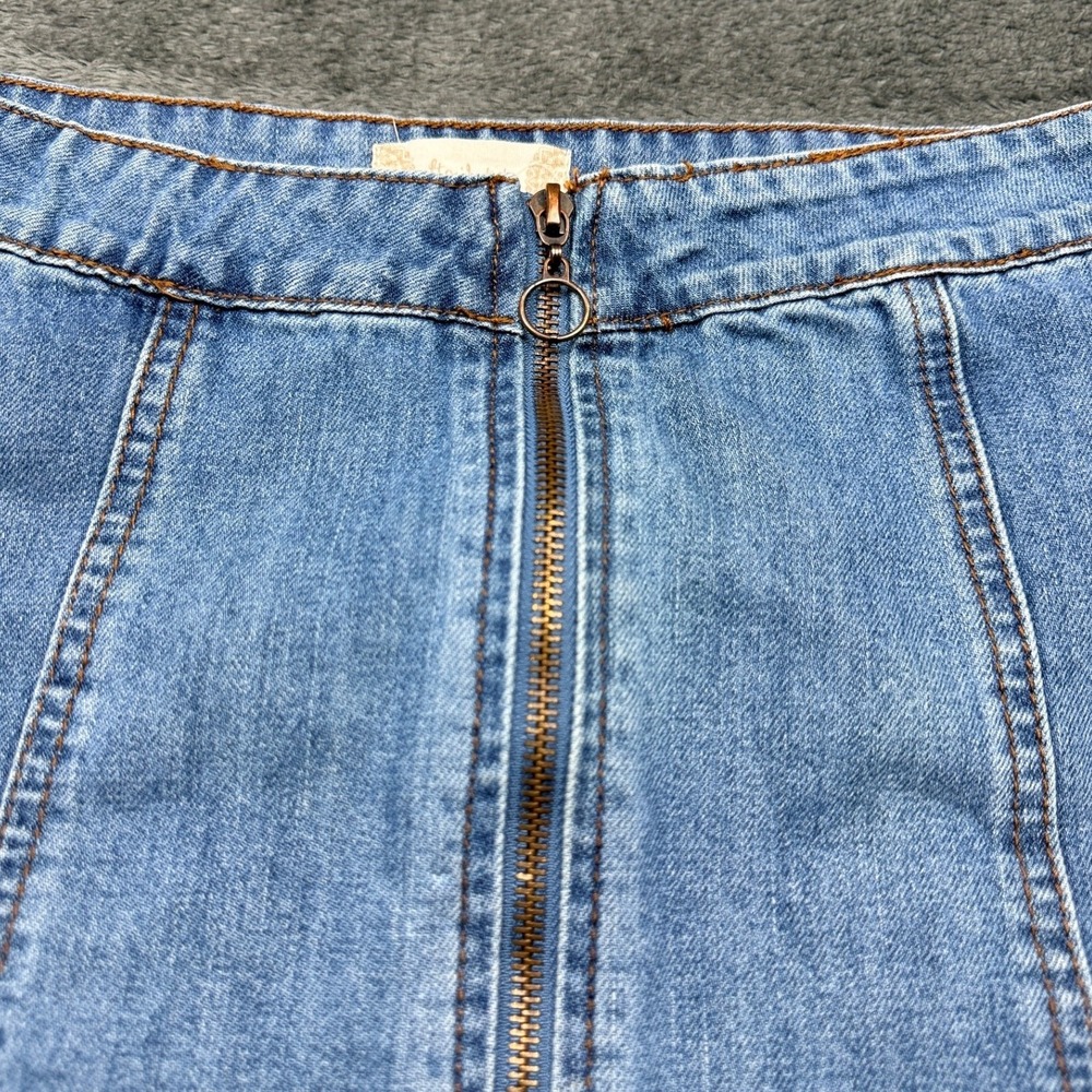 Altar'd State Zipper Front Denim Mini Skirt-Size Extra Small - Picture 9 of 10